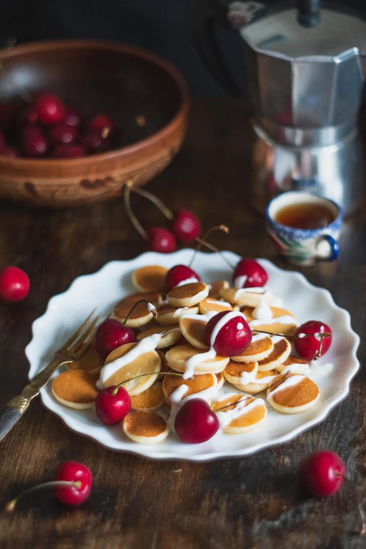 Pancakes Recipe - Mini Cherry Pancakes