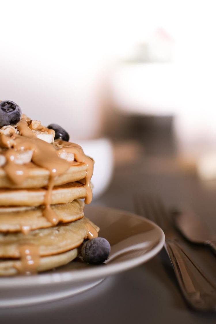 Pancakes Recipe - Peanut Butter and Blueberry Pancakes